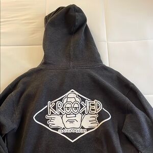 Men's Krooked Skateboarding Black Hoodie Sweater